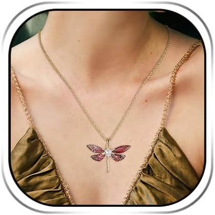 HZMAN 14K Gold-Plated Brass Necklace for Women Butterfly/Dragonfly/Butterfly Fairy Christmas Tree Gift