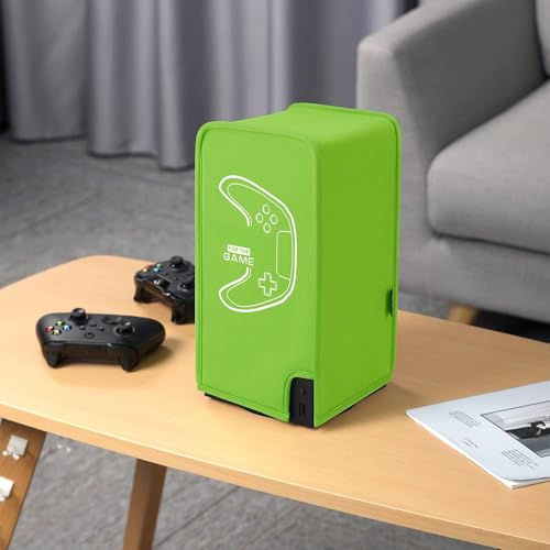 Nalacal Dust Cover For Xbox Series X, Elastic Console Cover, Washable And Reusable X Waterproof Case, 6.3 11.4 Inches, Green