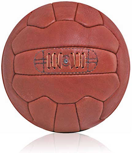 New Retro Leather 18 Panel Soccer Size 5 Vintage Style Hand Stitched Ball