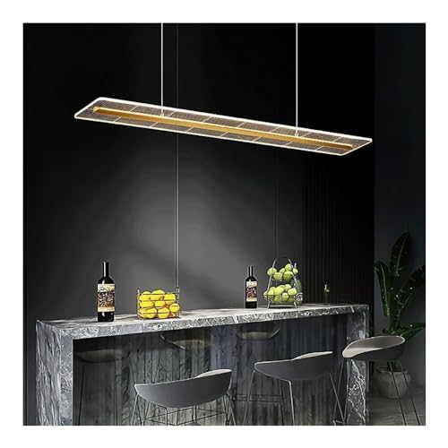 Bande de métal doré en V pour ce lustre suspendu au design ultra-mince