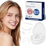 Snap On Veneers - Instant Clip in Fake Teeth for Women, Natural White Veneers for Smile Makeover, Temporary Cosmetic Teeth Covers with Cute Transparent Heart Travel Case