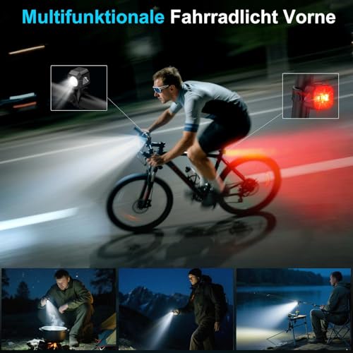 toptrek Fahrradlicht Vorne 5-8h Akkulaufzeit StVZO Fahrradlampe Vorne – Ansicht 7