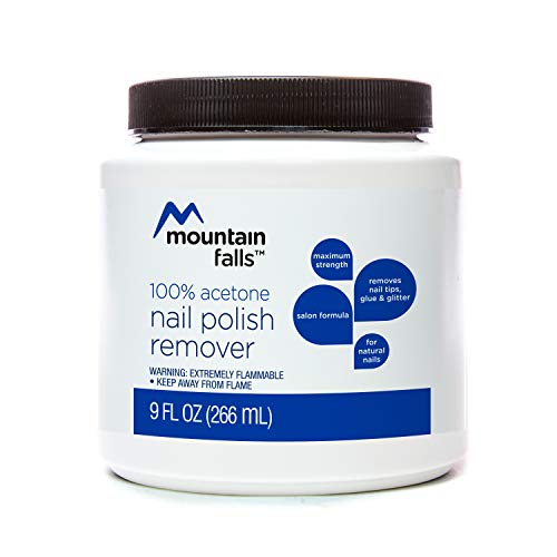 Mountain Falls 100% Acetone Dip-It Nail Polish Remover for Natural Nails, Maximum Strength, 9 Fluid Ounce