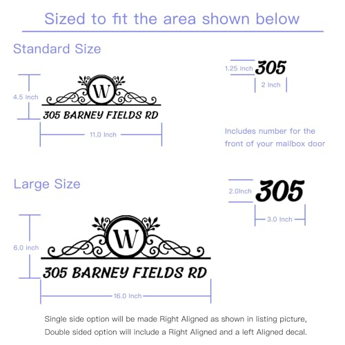 Image of Custom Reflective Mailbox Numbers and Street Address Decal - CMN05