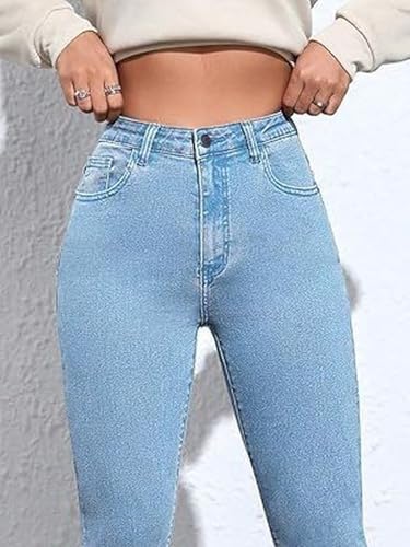 Image of Vogaan Women's High Waist Jeans || Flared Bell Bottom Bootcut Pants || Wide Leg Denim - Perfect for Travel, Party & Everyday Use