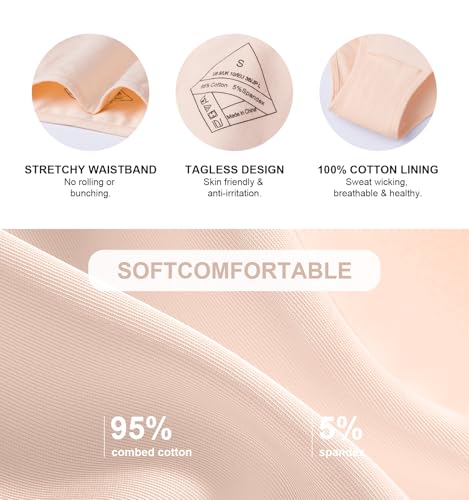 Image of coskefy Womens Underwear Cotton Hipster Panties Soft Stretch Ladies Cheeky Bikini Briefs 4 Pack