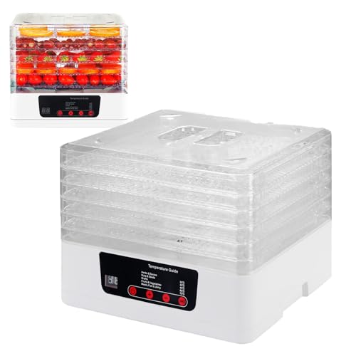 Tefola 5 étages Deshydrateur Alimentaire, Séchoir à Fruits et Légumes, Alimentaire Freeze Dryer, Température et Durée Réglables Desidrateur Fruit et...