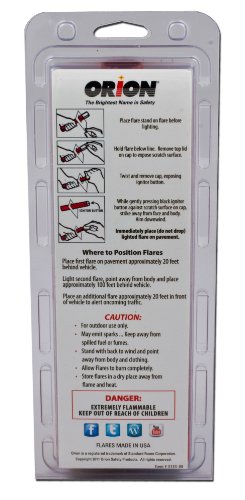 Orion Products 3153-08 3-15 Minute Road Flares (1 Pack of 3 Flares)- Model # 3153-08