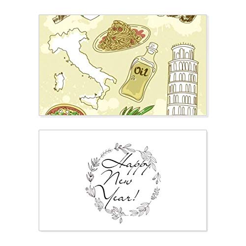 Tarjeta de Año Nuevo de la Torre de Pisa: felicitación conmemorativa de Italia
