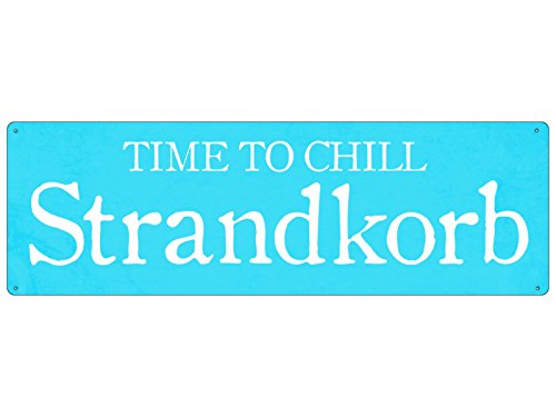 Interluxe METALLSCHILD Shabby Blechschild Vintage STRANDKORB Deko Meer Schild Geschenk Interluxe METALLSCHILD Shabby Blechschild Vintage STRANDKORB Deko Meer Schild Geschenk