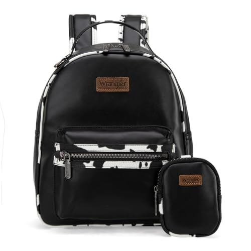 Image of Montana West Wrangler Cow Print Backpack Cute Daypacks Large Bookbag Purse for Women