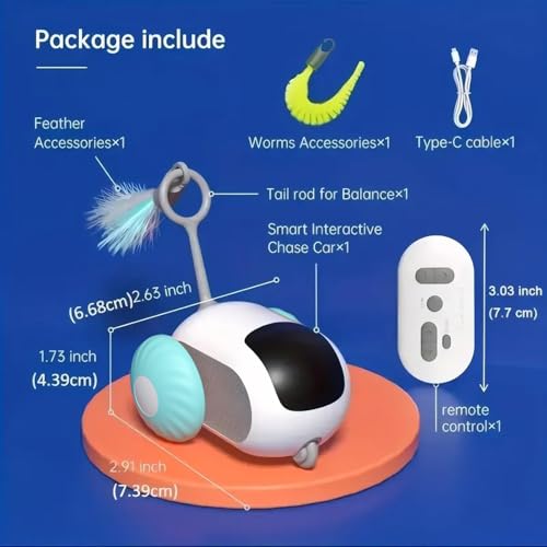LOVELY CAVES Remote Control Car Chase Smart Cat Toy (Blue)