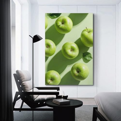 Poster mural moderne avec pommes vertes décoration murale suspendue - 3