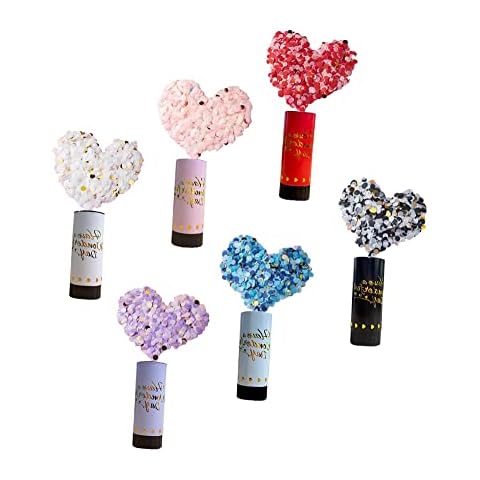Confetti Cannons,6 PCS Biodegradable Confetti Poppers Party Colored Paper Cannon Shooter for Wedding Birthday Christmas Baby Shower Party Supplies Cover