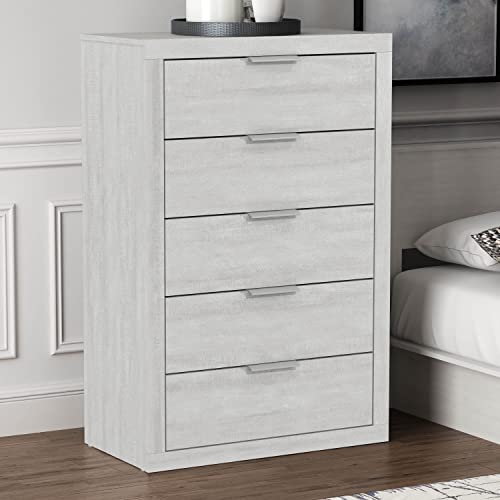 Galano Hamsper 5 Drawer Dresser - Chest Of Drawers For Bedroom - Clothes Storage - Drawer And Closet Organizer - Drawer Glides - Easy Assembly - Dusty Grey Oak #TOP7