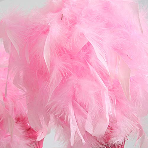 Lustre chambre fille plume rose réglable hauteur 65cm E14