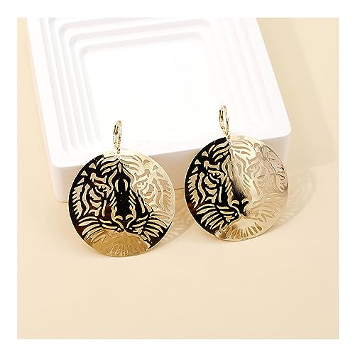 Tiger Earrings for Women Gold Tiger Hoop Earrings Hollow Carved Tiger Earrings Animal Dangle Earrings3