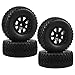 Acekeeps 1/10 RC Short Course Truck Wheels and Tires Combo (Pre-Glued, Hex 12mm) for 1/10 Traxxas Slash 2WD/4WD Losi Tenacity Redcat Blackout SC Exceed RC Buggy Car, 4-Pack (Y-Shape)