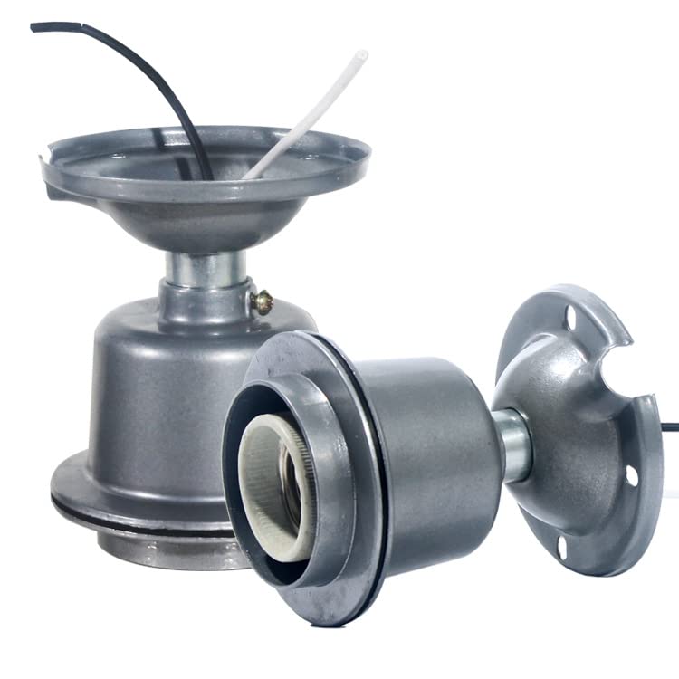2pcs E40 Medium/Mogul Ceiling Mount Type Dust/Waterproof Screw Porcelain DIY Livestock Veterinary Farm Light Socket High Temperature Resistant Tee Lamp Holder