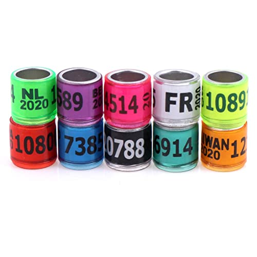 zalati Aves Anillos de Aluminio 100pcs Anillo de Pie Bandas de Pierna para Carreras Paloma Loro Pinzón Canario escotilla Aves - Color Al Azar