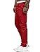 Men Skinny Slim Fit Casual Jeans Dyeing Stretch Straight Fashion Denim Pants(Red,34)