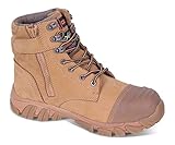 Click Calzado Tan Nubuck Cuero Alta Pierna Seguridad Botas de Trabajo Cremallera Cara Impermeable CF68 S3 6-12 (10)