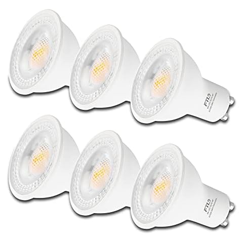 FTL GU10 LED Light Bulbs Dimmable, Warm White 3000K, LED Downlights 6W(60W Halogen Equivalent) 600LM, 40 Degree Beam Angle Spotlight, 6 Pack Cover
