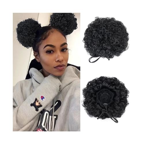 YUHUAWF Hair bun 2Pcs Afro Puff Drawstring Ponytail Hair Extension