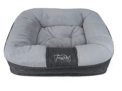 TrendPet LunaLounge Kuschelbett für Hunde und Katzen in 3 Größen und Farben (M, Grau)