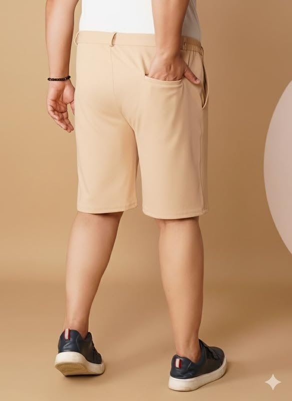 Image of OOMPH! Men's Short for Summer | Stretchable Fabric | Breathable & Lightweight | Casual Lounge Short with Elastic Waistband & Drawstring