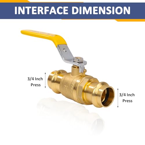 ENEGLAIM 10 Pack 3/4" Brass Press Fitting Ball Valve Full Port Heavy Duty by Eneglaim - Used condition - Image 2
