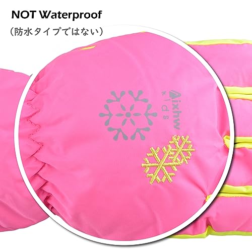 Image of TRIWONDER Kids Ski Snow Gloves Winter Cold Weather Windproof Thermal Warm Fleece Snowboard Gloves Sport Mittens for Boys Girls (M, Rose Red)