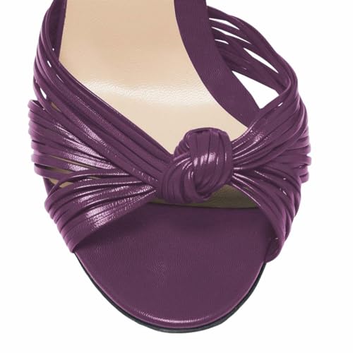 XYD Women Dress Open Toe Sandals Knot Ankle Strap with Buckle High Heel Stiletto Party Event Pumps Shoes4