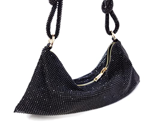 Image of Rhinestone Hobo Bag for Women Rhinestone Purses Sparkly Evening Handbag Shiny Diamond Purse for Wedding Parties 2026 | Rhinestone