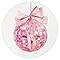 QUICQOD Pink Coquette Mouse Pad - 8.7x8.7 Inch Girly Bows & Hearts Round Desk Mat