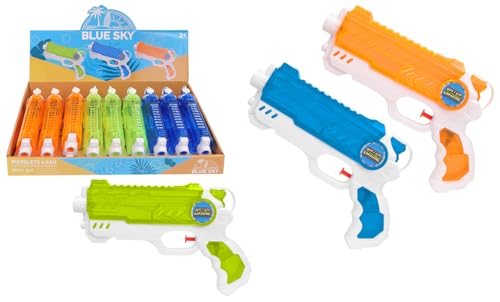 BLUE SKY - Pistola de Agua - Juego al Aire Libre - 044616 - Color Aleatorio - Plástico - 23,5 cm - Juguete Infantil - Juego de Playa - Piscina - Rociar - Jardín - Juguete de Verano - 3 años