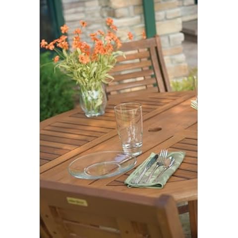 Overstock Eilaf Eucalyptus Round Folding Outdoor Dining Table - 43 inches Cover