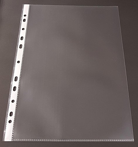 100x SUPER Starke A4 Prospekthülle, 150my (0,15mm ) GLASKLAR GLATT, Klarsichthülle mit Abheftrand, Öffnung Oben, DOKUMENTENECHT, recycelbar Cover