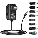 Universal AC Adapter 24V 1A Power Supply AC110V to DC24V Power Driver 5.5x2.1mm with 8 DC Plugs DC24V 100mA 500mA1000mA Charger Transformer 24V AC-DC Adapter
