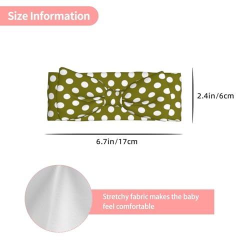Dark Olive Polka Dot Print Baby Girl Bows Headbands Baby Girls Newborn Headbands Infant Toddlers 0-6 Months3