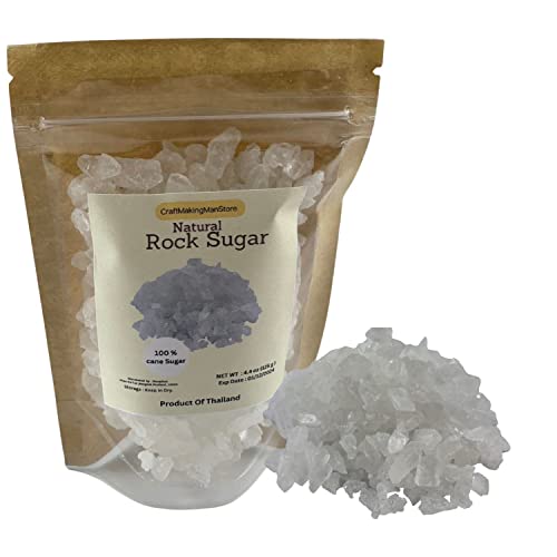 Natural Crystal Rock Sugar 4.4Oz(125G) Cane Sugar Clear White Color For Baking Coffee Herbal Tea Soup #TOP9
