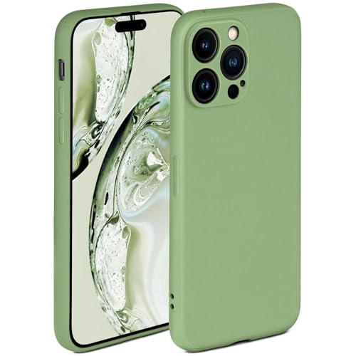 Coque silicone iPhone 14 Pro Max souple protection appareil photo écran verte