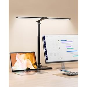 LED Desk Lamp for Office Home, Height Adjustable Architect Desk Light with USB Adapter, Stepless Dimming Desk Lamp Light for Reading, Study, Workbench