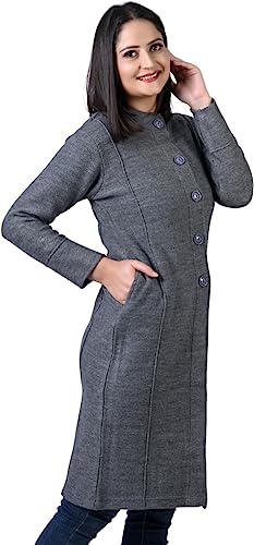 Image of TWENTY ME Winter Wear Casual Acrylic Wool Full Sleeve with Pockets Women's Extra Long Cardigans (4328)