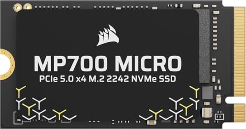 CORSAIR MP700 MICRO 2TB PCIe 5.0 NVMe M.2 2242 SSD ? ���[�h�ő�10,000MB/�b�A���C�g�ő�8,500MB/�b�A Gen5 �̃X�g���[�W�p�t�H�[�}���X ? �� CSSD-F2000GBMP700MCR