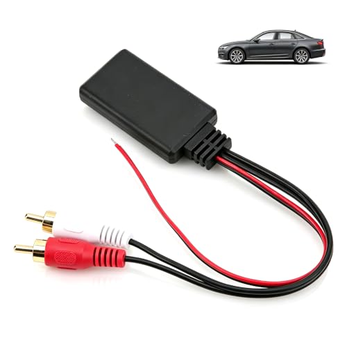 Adaptateur Bluetooth 2RCa AUX, Adaptateur Audio Stéréo Sans Fil pour Autoradio, Module Bluetooth 5.0 Avec 2 Ports RCa, Accessoire Universel pour Voitures