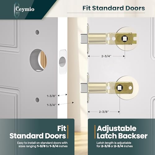 Image of Glass Door Knobs for Interior Doors - Vintage Crystal Passage Closet & Hallway Door Knob - Diamond Cut Door Handle - Brushed Bold Finish (1 Pack)