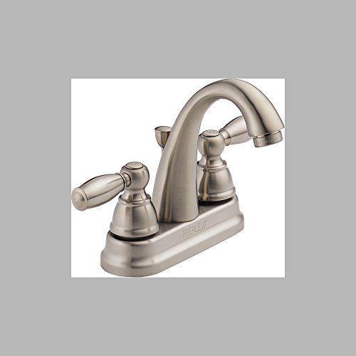 Peerless Claymore Centerset Bathroom Faucet Brushed Nickel, Bathroom Sink Faucet, Drain Assembly, Brushed Nickel P299685LF-BN