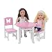 Emily Rose 18 Inch Doll Furniture | Lovely Pink and White Table and 2 Chair Dining Set | Fits American Girl Dolls (Butterfly Theme)