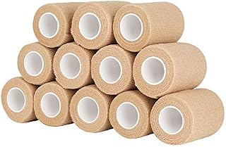 12 Rolls Self Adhesive Bandage Tape 7.5 cm x 4.5 m (Beige)